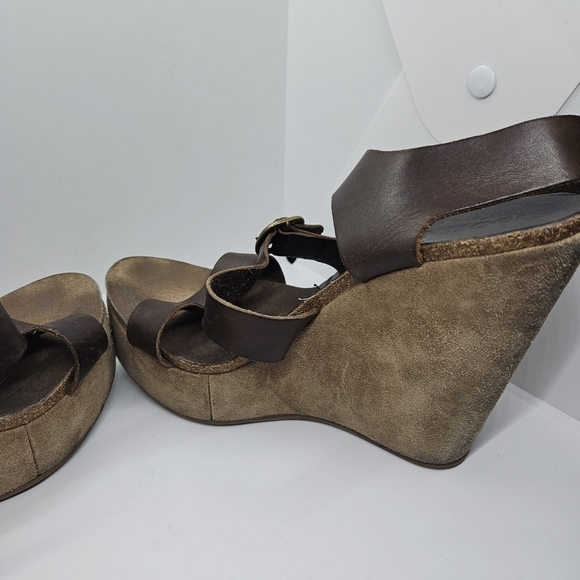 Pedro Garcia brown leather Tex wedge platform sandals EU 39.5 - Picture 7 of 12